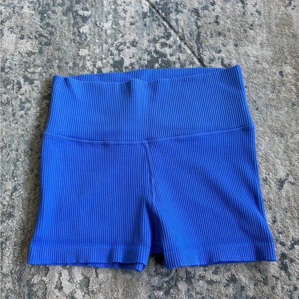 OFFLINE Blue Ribbed Women's Biker Shorts